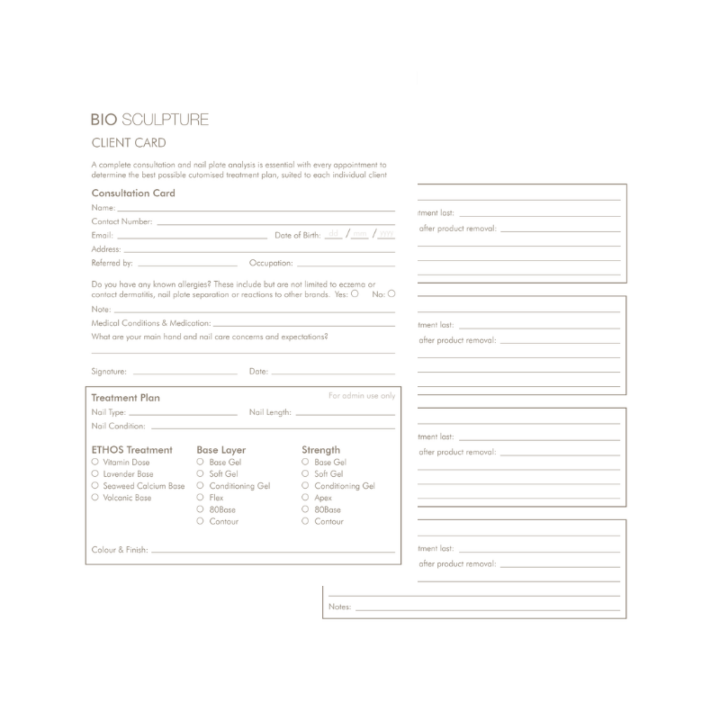 Client Card Booklet (X50)